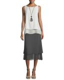 Washable Layered-Hem Skirt