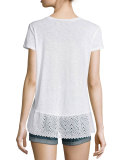 Poppy Eyelet Ruffle-Hem Tee