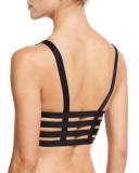 Neutra Strappy-Back Bustier Swim Top, Black
