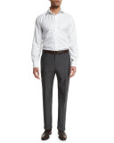 Parker Micro Box-Check Trousers, Gray