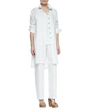 Linen Scoop-Neck Tank, Petite
