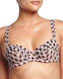 Encens'moi Printed-Tulle Banded Demi Bra, Graphic