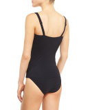 Waterfall Tankini Swim Top, Black (Available in D Cup)