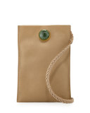 Medicine Small Leather Pouch Bag, Khaki Jade