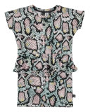 Christina Rattlesnake Peplum Dress, Multicolor, Size 3-12