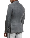 Three-Button Linen-Blend Check Sport Coat