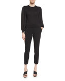 Heidi Straight-Leg Ankle Pants, Black