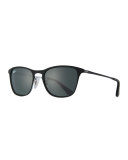 Junior Chris Monochromatic Square Sunglasses, Black