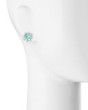 Paraiba Tourmaline & Diamond Button Earrings