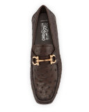 Limited Edition Parigi Ostrich Gancini Driver, Brown