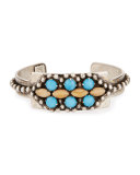 Gigi Oxidized Silver Cuff Bracelet, Turquoise/Nude