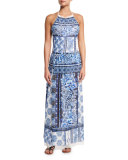 Printed Maxi Wrap Coverup Skirt