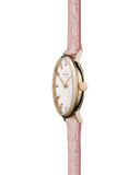 Agnes Varis 32mm Alligator Strap Watch with Amethysts 