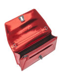 Anouk City Small Leather Envelope Clutch Bag, Scarlet Metallic