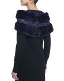 Robie Mink Embellished Capelet, Purple Rain