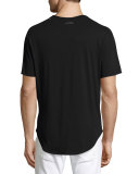 Glass Triangle-Trim V-Neck T-Shirt, Black