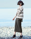 Fold-Over Knee-Length Pencil Skirt, Ash, Petite 
