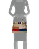 Peekaboo Medium Gradient Satchel Bag, Nude Multi