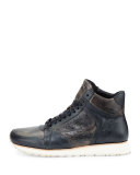 315 Mid Leather Trainer Sneaker, Black