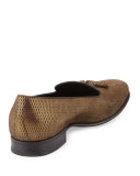 Metallic Leather Tassel Loafer, Gold