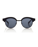 Cleopatra Monochromatic Semi-Rimless Sunglasses, Black