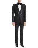 O'Connor Base Tonal Zebra-Print Silk Sport Jacket, Black