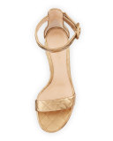 Versilia Quilted Metallic Mid-Heel Sandal, Glam