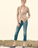 3/4-Sleeve Cashmere & Lurex® Half-Sleeve Buckle Cardigan
