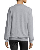 Floral Embellished Sweatshirt, Gray