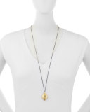 18K Gold Owl Pendant Necklace, 32"