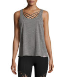 Pacific Tie-Back Athletic Tank, Light Heather Gray
