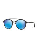 Tech Light Ray Double-Bridge Mirrored Sunglasses