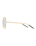 DiorSplit Two-Tone Metallic Aviator Sunglasses, Silver/Rose Golden