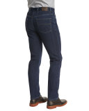 Five-Pocket Stretch-Cotton Denim Jeans, Medium Indigo