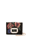 Pilgrim Beaded Micro Chain Shoulder Bag, Black/Multi