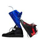 Men's Double-Strap Patent Leather Mid-Top Sneaker, Black