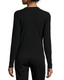 Long-Sleeve Silk Crewneck Tee