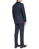 Sienna Contemporary-Fit Tonal-Plaid Suit, Navy