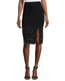 Beaded Knit Pencil Skirt