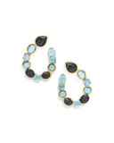 18K Rock Candy Mixed-Setting Hoop Earrings in Midnight Rain