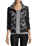 Emblem Front-Zip Jacket, Black Camo
