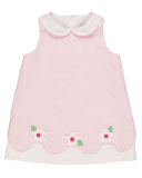Sleeveless Striped Collared Ottoman Dress, Pink, Size 2-6X