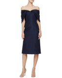 Off-The-Shoulder Sheath Dress, Midnight