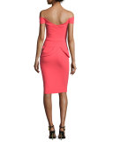 Benny Off-the-Shoulder Peplum Cocktail Dress