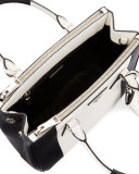 Bicolor Saffiano Lux Tote Bag, Black/White (Nero/Bianco)