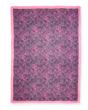 Wild Rose Printed Scarf, Navy