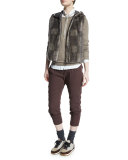 Slim-Leg Jogger Pants, Burgundy