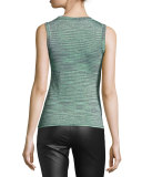 Space-Dyed Lurex® Tank, Olive