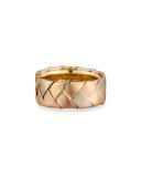 Gents Braided 18K Yellow, Rose & White Gold Wedding Band Ring, Size 10 