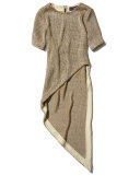Beatriz Asymmetric Short-Sleeve Sweater, Gray